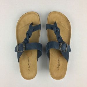 A. Giannetti Blue Braided Buckle Sandals Size 8.5